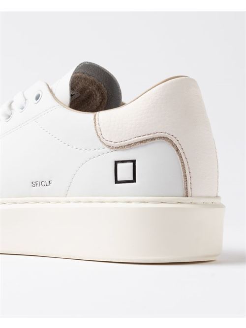 Sneakers bassa in pelle colore bianco. DATE | SFERA CALFWHITE MILK